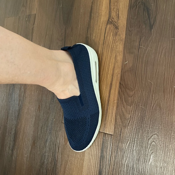 Navy Blue Slip-On Sneakers - Picture 1 of 4